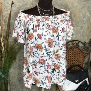 Old Navy 🌹 shirt top blouse tunic. peasant Boho bohemian drop Off the shoulder